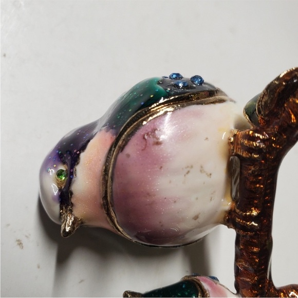 Jay Strongwater Purple and Green Bird Figurine - Picture 3 of 6